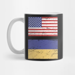 United States Flag & Ukraine Flag Mug
